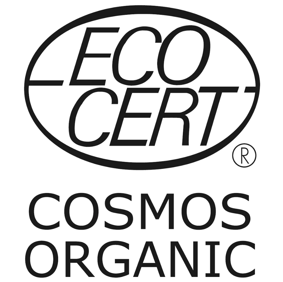 Logo certificazione europea Ecocert Cosmos Organic per cosmetici eco-friendly da agricoltura biologica